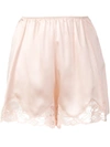 STELLA MCCARTNEY LACE TRIM SATIN SHORTS,64D1EE11-814A-C46F-9220-7AED4CE08EE8