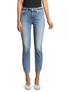 7 For All Mankind Asymmetric Front Skinny Ankle Jeans In Sloan Vintage