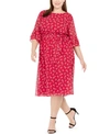 ANNE KLEIN PLUS SIZE PRINTED MIDI DRESS