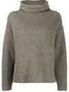 ALEXANDER WANG FUNNEL-NECK RIBBED SWEATER
