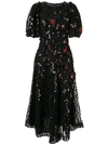 SIMONE ROCHA FLORAL PRINT SEQUINNED DRESS