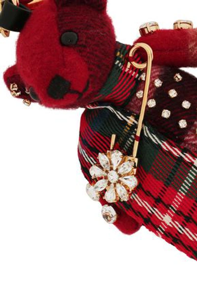 Burberry Woman Embellished Cashmere Keychain Claret