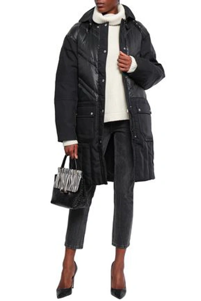 By Malene Birger Woman Dorav Quilted Shell-paneled Canvas Down Coat Black |  ModeSens