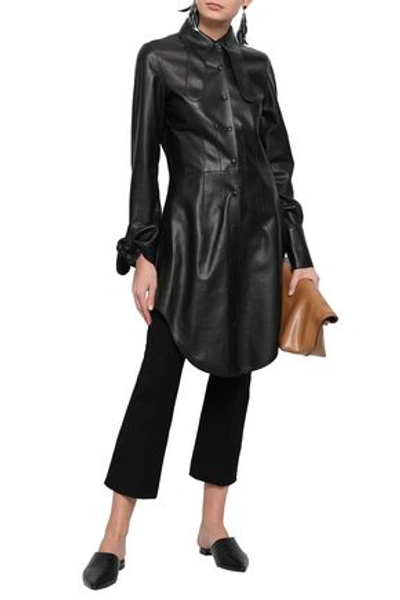Loewe Woman Open-back Leather Tunic Black