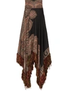 ETRO FRINGED ASYMMETRIC PAISLEY-PRINT SKIRT