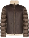 TEN C PANELLED SHEARLING PADDED JACKET