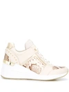 MICHAEL KORS GEORGIE SNAKESKIN PRINT SNEAKERS