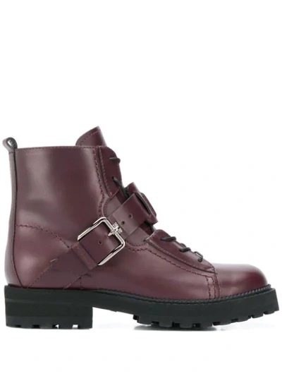 Tod's Double T Cargo Boots In Purple