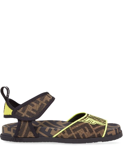 Fendi Logo Sandals In F17jp-tob Mor Yellow+yello