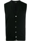 DELL'OGLIO KNITTED BUTTON-DOWN WAISTCOAT