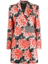 JOHN RICHMOND FLORAL JACQUARD SIZE-FASTENING BLAZER