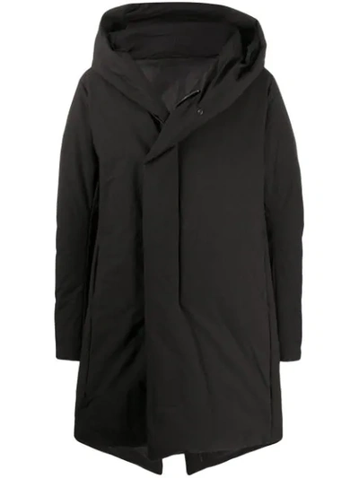 Attachment Beaver Hooded Coat In Black