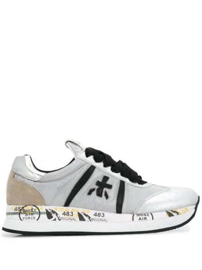 Premiata Conny Sneakers In White/silver/black