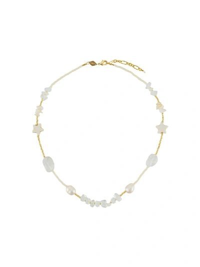 Anni Lu Colette Beaded Necklace In White