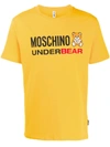 Moschino Underbear Crewneck T-shirt In Yellow