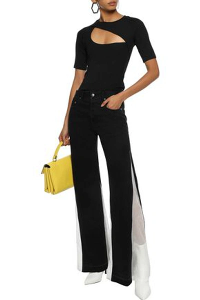 Alix Cutout Ribbed Stretch-jersey Bodysuit In Black