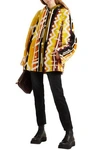 BURBERRY BURBERRY WOMAN PRINTED SHEARLING HOODED PONCHO MULTICOLOR,3074457345620741310