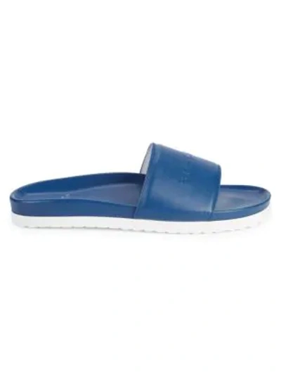 Buscemi Logo Leather Slides In Royal