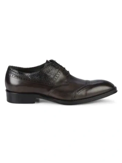 Jo Ghost Leather Oxford Brogues In Grey