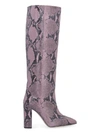 PARIS TEXAS LEATHER KNEE-HIGH BOOTS,PX120PSNAKEPRINT LILIAC