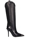VERSACE TEXAN BOOTS IN BLACK LEATHER,11083213