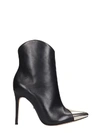 SCHUTZ HIGH HEELS ANKLE BOOTS IN BLACK LEATHER,11083085