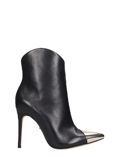 Schutz High Heels Ankle Boots In Black Leather