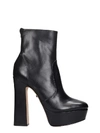 SCHUTZ HIGH HEELS ANKLE BOOTS IN BLACK LEATHER,11083084