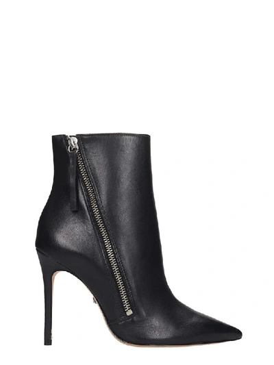 Schutz High Heels Ankle Boots In Black Leather