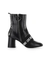 LOVE MOSCHINO BLACK LEATHER LOGO ANKLE BOOT,11082934
