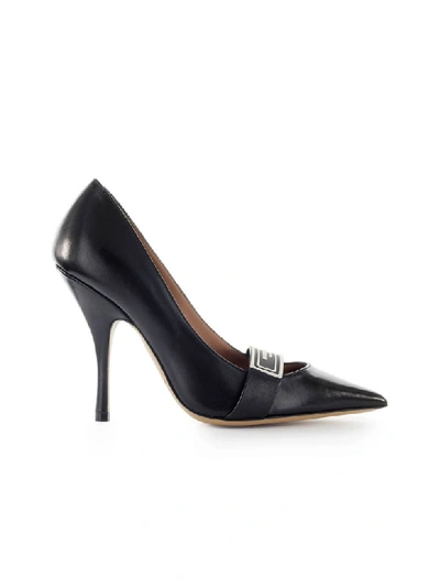 Emporio Armani Black Nappa Leather Pump