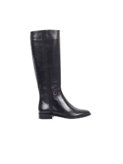 Emporio Armani Black Leather High Boot