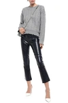 RTA CROPPED GLOSSED-LEATHER BOOTCUT PANTS,3074457345620882437