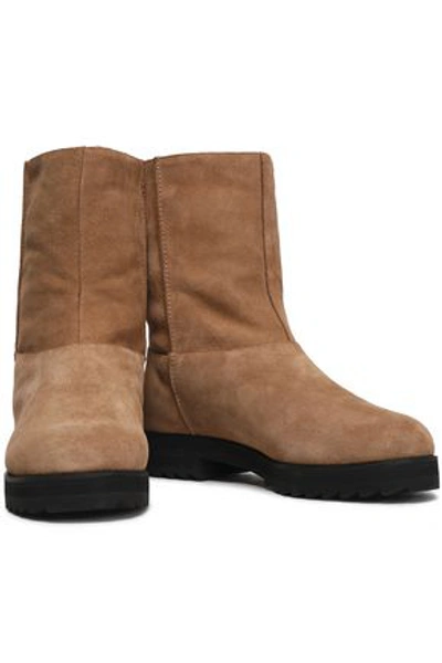 Jil Sander Suede Ankle Boots In Beige