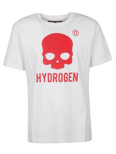 Hydrogen Icon Skull Cotton Jersey T-shirt In White