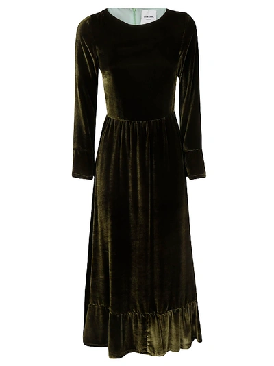 Black Coral Rori Dress In Snow Green