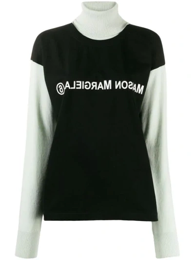 Mm6 Maison Margiela Opening Ceremony Logo Turtleneck Jumper In Black