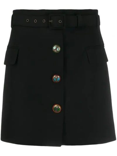 Givenchy Fitted Button Detail Skirt In Black