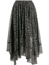 MICHAEL MICHAEL KORS LEOPARD GEORGETTE SCARF SKIRT