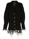 ETRO OVERSIZED FRINGE TRIM CARDIGAN