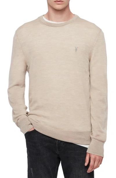 Allsaints Mode Slim Fit Merino Wool Sweater In Sand Taupe