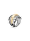 JOHN HARDY CLASSIC CHAIN' DIAMOND 18K YELLOW GOLD SILVER RING