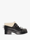 Gucci Victor Studded Faux Sheng Lined Bootie In Black