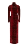 ALEXANDER WANG SNAKE-PRINT CHENILLE TURTLENECK MIDI DRESS,721138