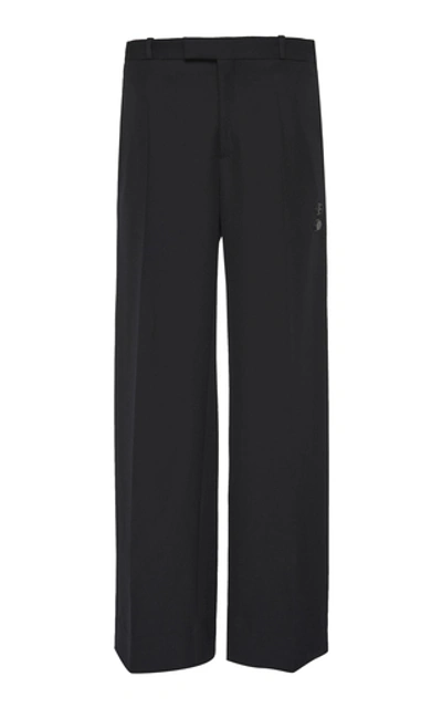 Off-white Classic Crepe Wide-leg Trousers In Navy