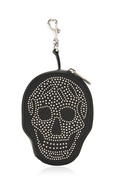 Alexander Mcqueen Studded-skull Leather Coin Purse In Black