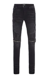 AMIRI MX2 Zip-Detailed Skinny Jeans,726410