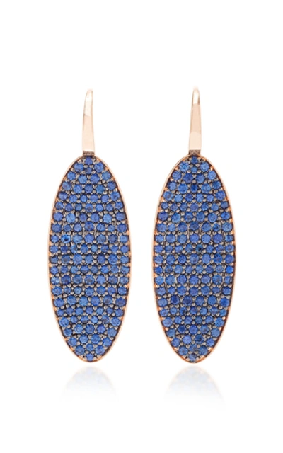Walters Faith Rose Gold Blue Sapphire Oval Earrings
