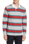 Patagonia Rugby Stripe Polo Shirt In Rugby Drifter Grey
