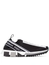 Dolce & Gabbana Sorrento Logo-print Mesh Sneakers In 89690 Nero Bianco